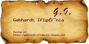 Gebhardt Ifigénia névjegykártya